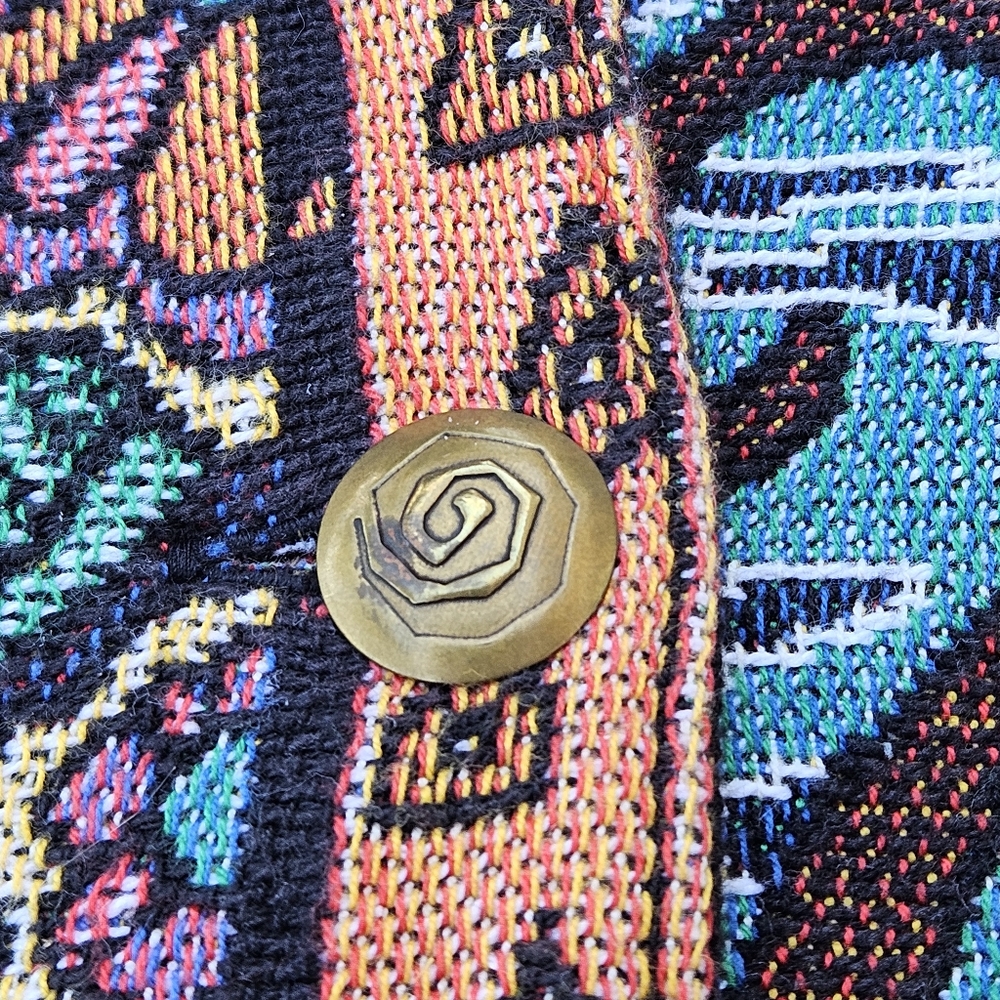 Laurel Burch Cat Tapestry Jacket Heavy Knit Sweater Rare Vintage Womens Size XL - Picture 8 of 16
